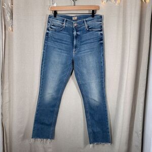 MOTHER Mid Rise Dazzler Ankle Fray in Riding the Cliffside Size 34